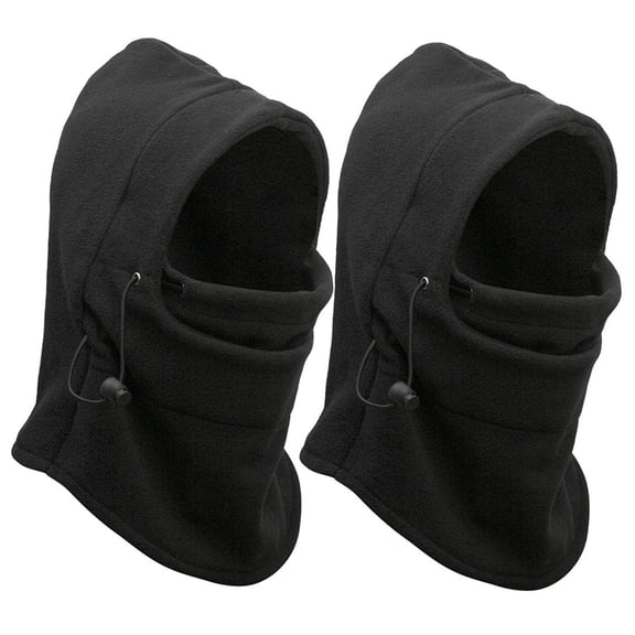 Gilbin Thermal Fleece Balaclava Hat Hood Police SWAT Ski Bike Wind Stopper Mask (2 Black)