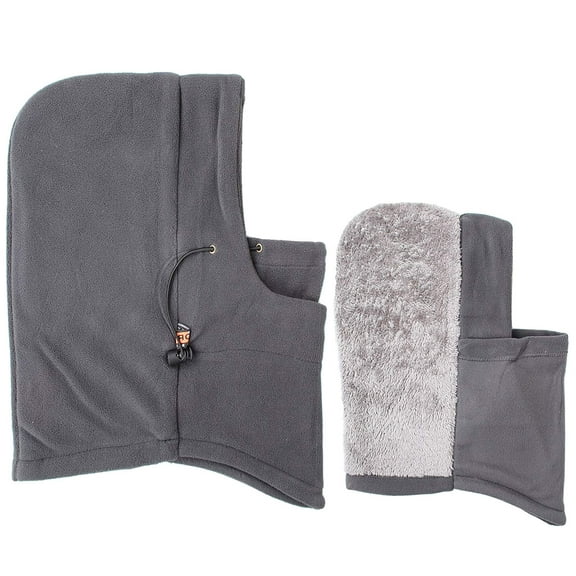 Gilbin Thermal Fleece Balaclava Hat Hood Police SWAT Ski Bike Wind Stopper Mask (Grey With Furry Interior)