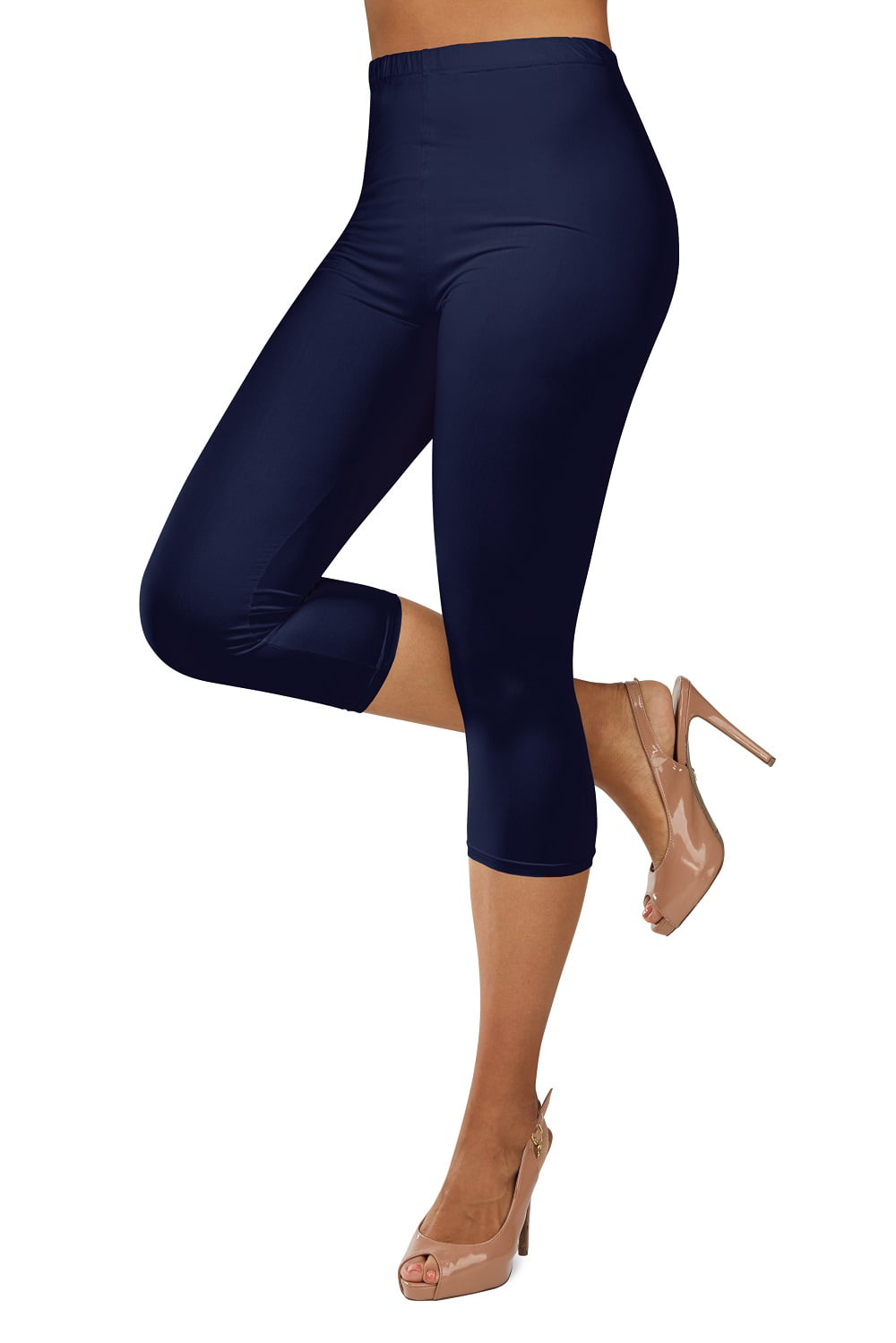 Gilbin Ultra Soft Capri High Waist Leggings for Women-Many Colors -One Size  & Plus Size (Beige 3X-5X) 