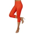 thumbnail image 1 of Gilbin Ultra Soft Capri High Waist Leggings for Women-Many Colors -One Size & Plus Size (Orange 1X-2X), 1 of 3