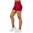 thumbnail image 1 of Gilbin Ultra Soft High Waist Yoga Stretch Mini-Bike Shorts for Women-Many Colors-One Size & Plus Size (Burgundy S-L), 1 of 7