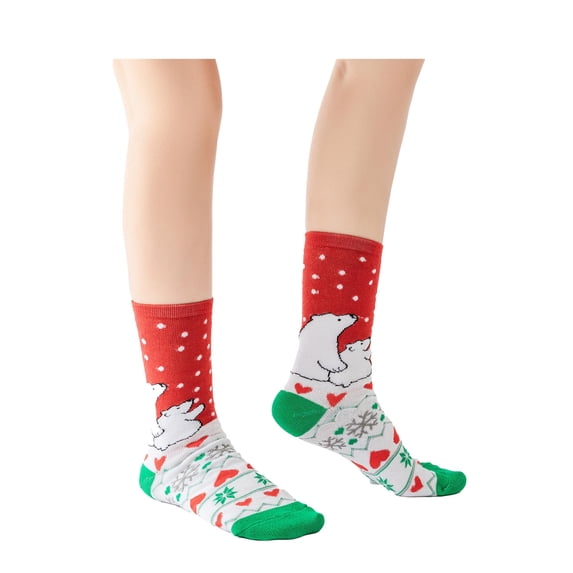 Gilbin Women Holiday Christmas Socks Crew Socks Xmas Holiday Cozy Socks Christmas Gifts Socks, Christmas Gift, Size 9-11