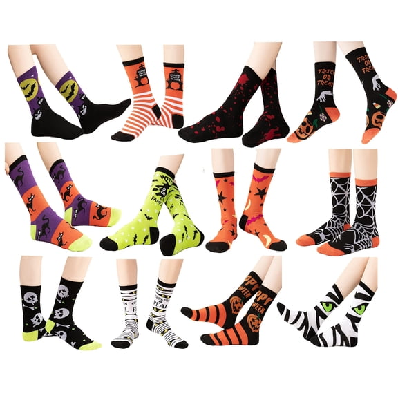 Gilbin Women Holiday Halloween  Crew Socks 12-Pair Socks with Gift Box