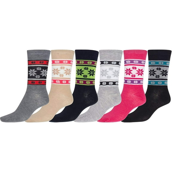 Gilbin Women's Super Soft & Stretchy Poly Cotton Dress Socks (6 Pairs)