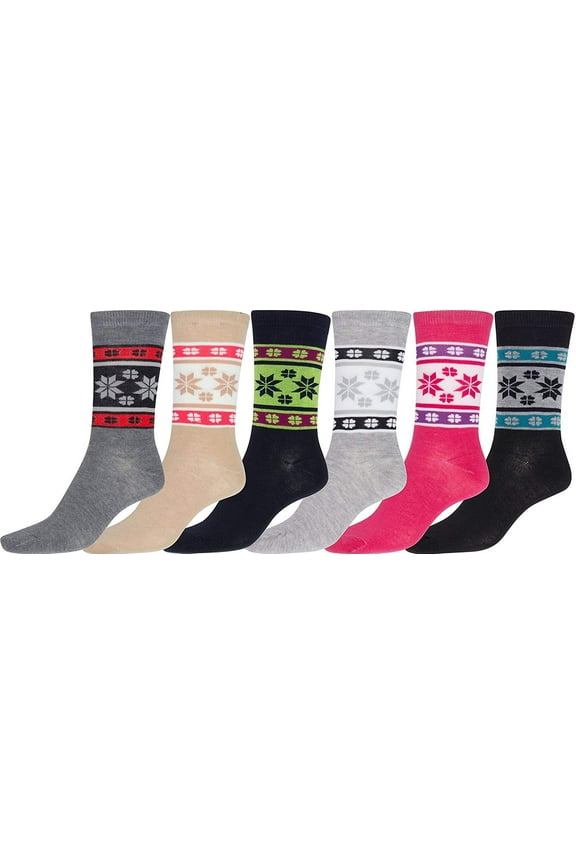Women's Super Soft & Stretchy Poly Cotton Dress Socks (6 Pairs)