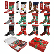 Gilbin's Comfortable Breathable Festive Novelty Dress Socks, 70% Cotton, Assorted Designs, Size 10-13, 12 Pack