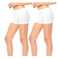 thumbnail image 1 of Gilbins 2 Pack Women's Seamless Stretch Exercise Yoga Shorts, White Exercise Shorts for Women, 1 of 4