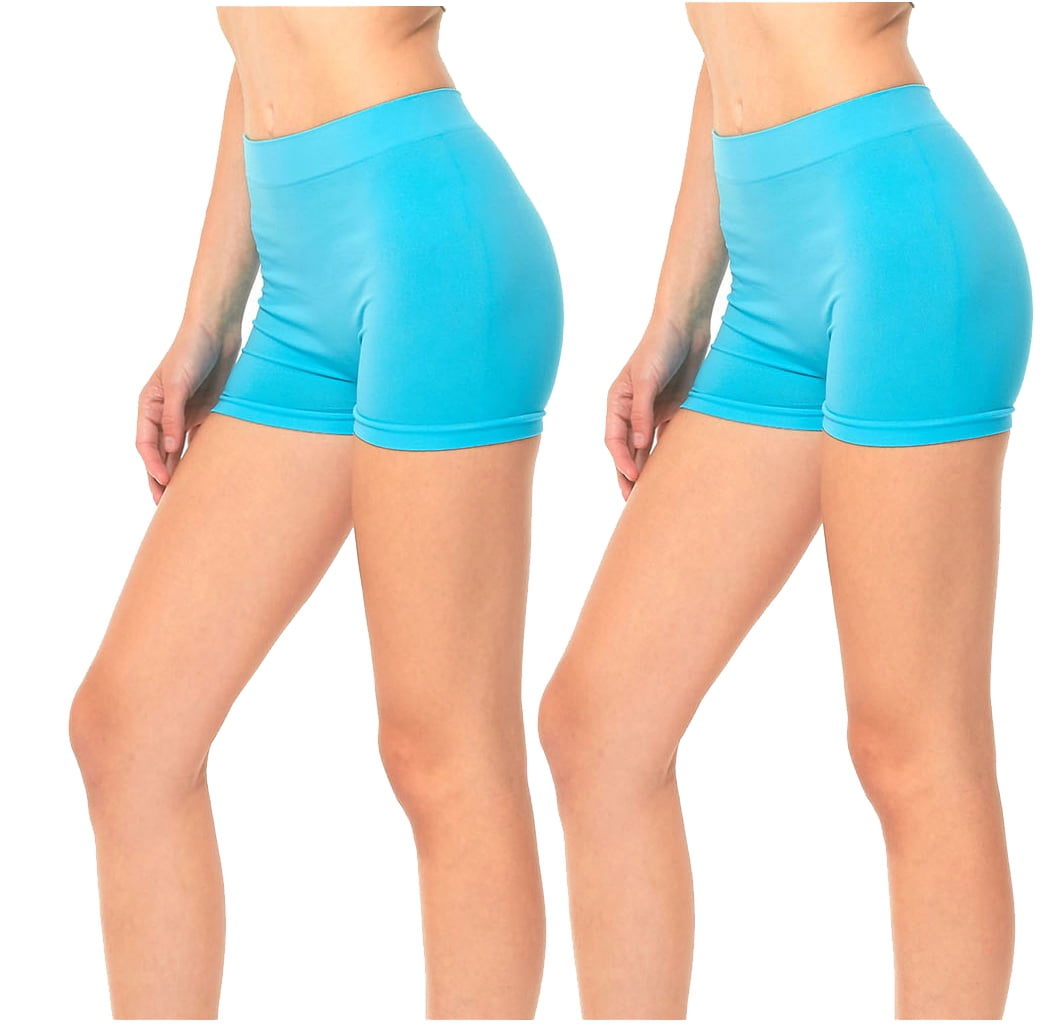 Gilbins 2 Pack Women's Seamless Stretch Yoga Exercise Shorts