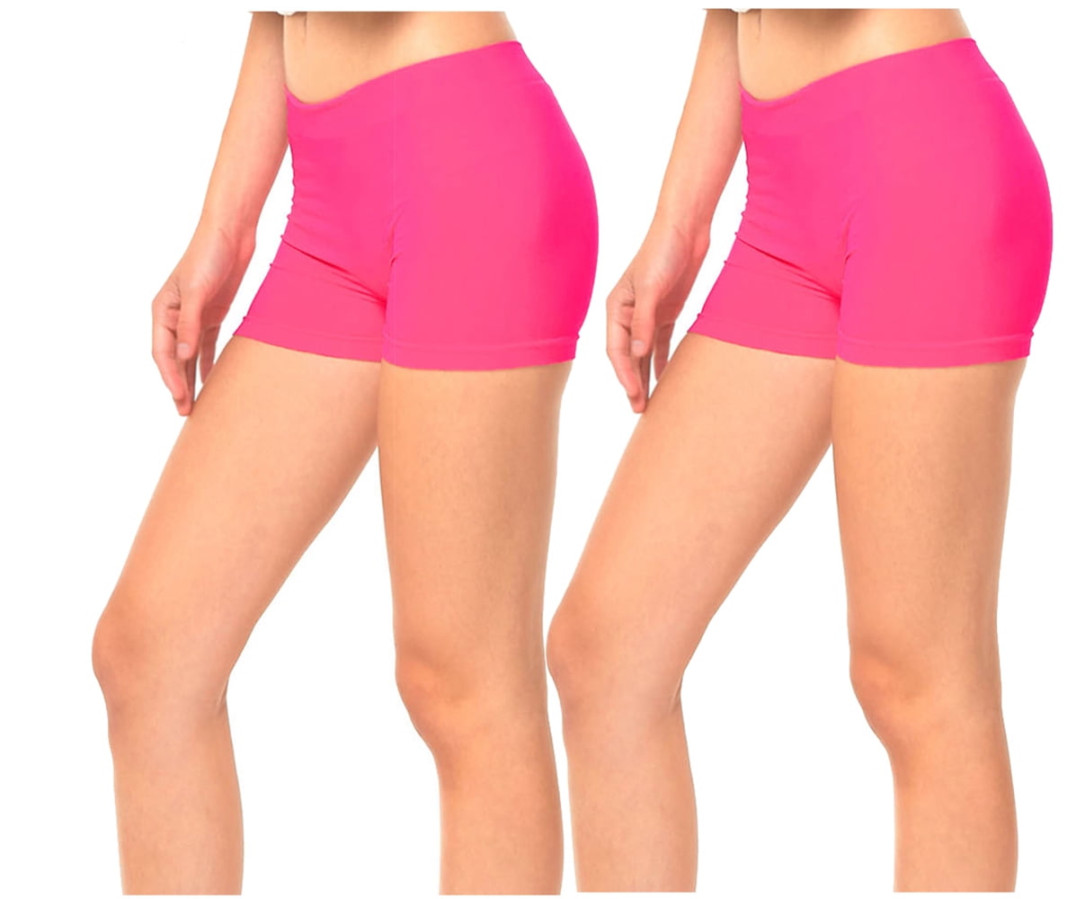 Gilbin Ultra Soft High Waist Yoga Stretch Mini-Bike Shorts for Women-Many  Colors-One Size & Plus Size (Turqoise S-L) 