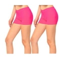 thumbnail image 1 of Gilbins 2 Pack Women's Seamless Stretch Yoga Exercise Shorts Fuchsia, 1 of 4