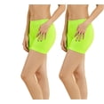 thumbnail image 1 of Gilbins 2 Pack Women's Seamless Stretch Yoga Exercise Shorts Lime, 1 of 5