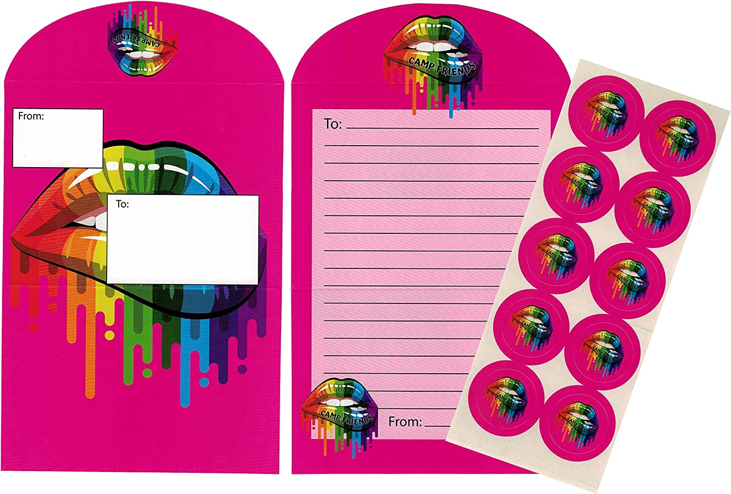 Gilbins Campers Collection Seal And Send Stationery For Camp With Flip