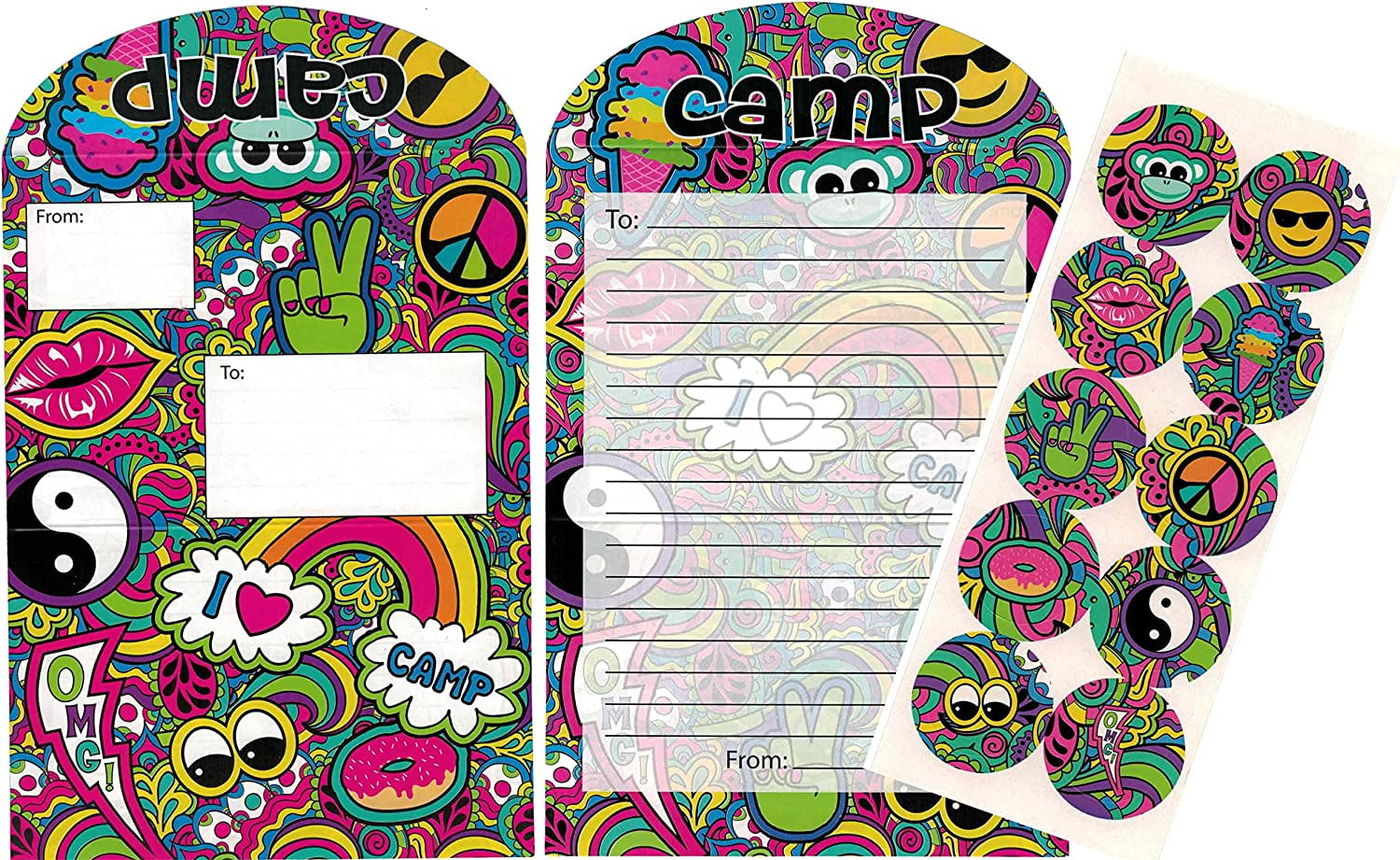 Gilbins Campers Collection Seal And Send Stationery For Camp With Flip