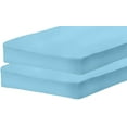 thumbnail image 1 of Gilbins Cot Size 30" x 75" Fitted Sheet, Made of Cotton, Perfect for Camp Bunk Beds / RVs / Guest Beds (2 Pack Blue), 1 of 5
