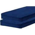 thumbnail image 1 of Gilbin 2-Piece 180 Thread Count Navy Poly Cotton Bed Sheet Set, Cot Size – Wrinkle Resistant, 1 of 5