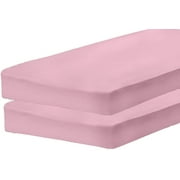 Gilbins Cot Size 30" x 75" Fitted Sheet, Made of Cotton, Perfect for Camp Bunk Beds / RVs / Guest Beds 2 Pack Pink