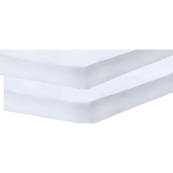 Gilbins Cot Size 30" x 75" Fitted Sheet, Made of Cotton, Perfect for Camp Bunk Beds / RVs / Guest Beds (2 Pack White)