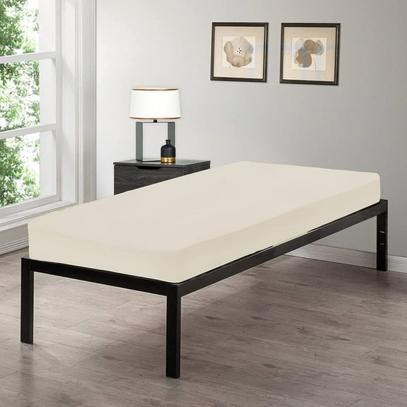 Gilbins Luxurious Breathable Durable Cot Size 30" x 75" Fitted Sheet, T180 Thread Count Cotton, Ivory