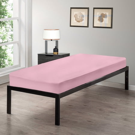 Gilbins Cot Size 30" x 75" Fitted Sheet, Made of Ultra Soft Cotton, Perfect for Camp Bunk Beds/RVs/Guest Beds Pink