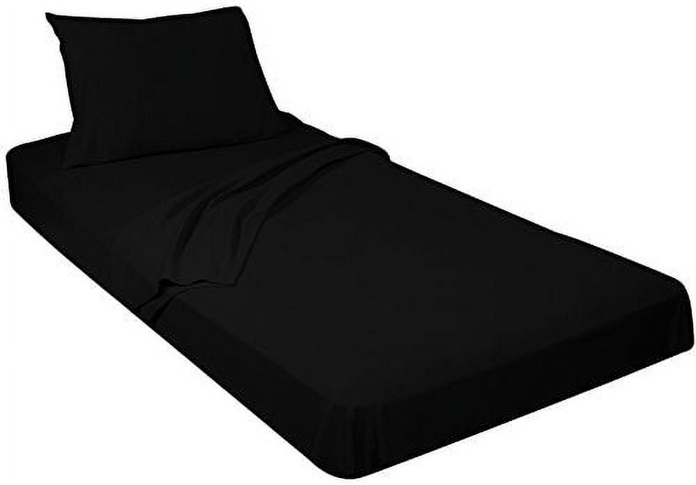 Gilbins Jersey Knit 3 Pc. Cot Size Camp Sheet Set Black