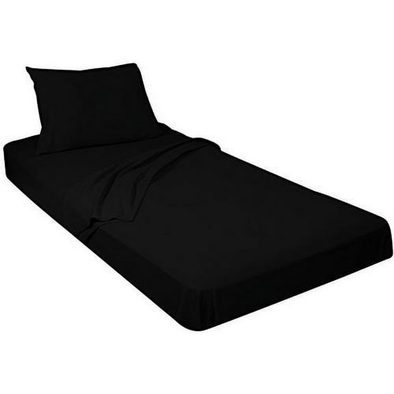 Gilbins Jersey Knit 3 Pc. Cot Size Camp Sheet Set Black