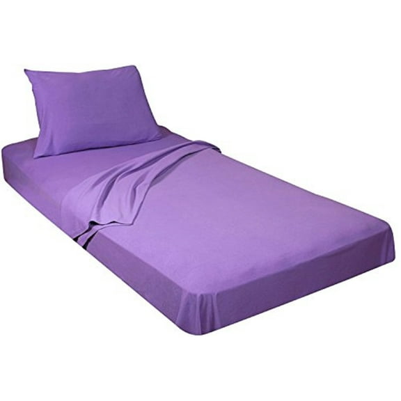Gilbins Jersey Knit 3 Piece Cot Size Camp Sheet Set (Cot Size 30"X75", Purple)