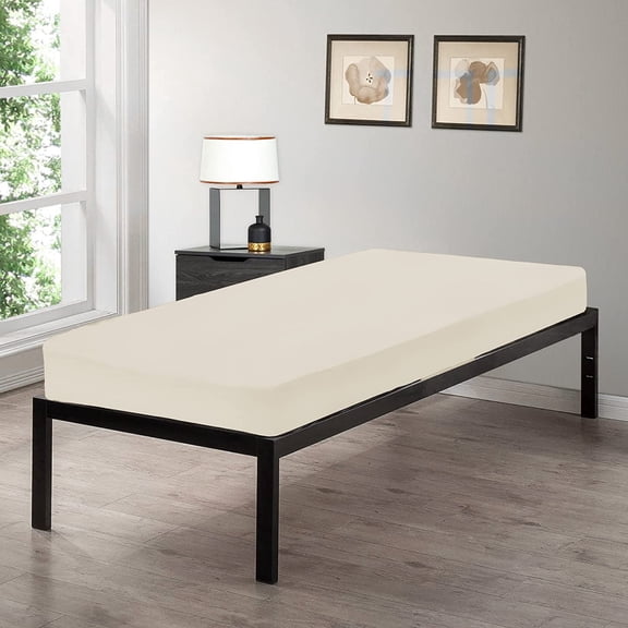 Gilbins Luxurious Breathable Durable Cot Size 30" x 75" Fitted Sheet, T180 Thread Count Cotton, Ivory