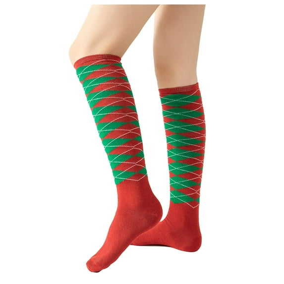 2 Pair Women’s Holiday Christmas Knee High Socks – Size 9-11 – Festive Winter Novelty Gift Socks – Soft & Warm Xmas Socks