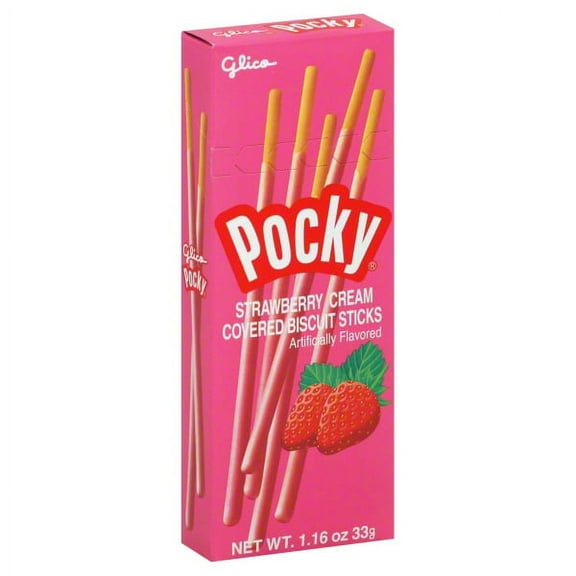 Gilco Pocky Strawberry Cream Covered Biscuit Sticks, 1.16 oz, Baked