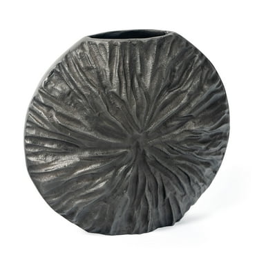 Gild Design House Cadence Round Metal Table Vase Large Grey
