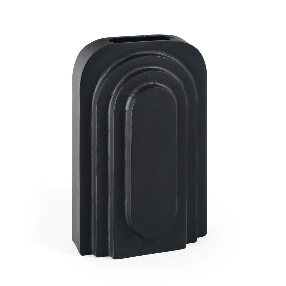 Black Cast Aluminum Art Deco Table Vase