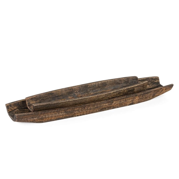 Gild Design House Colbie Wood Boat Trays, Set of 2