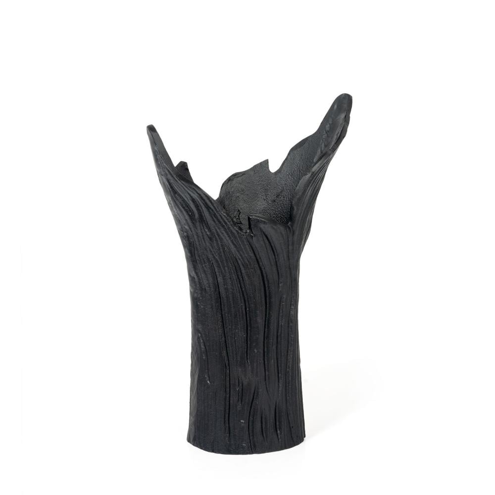 Small Black Cast Aluminum Decorative Table Vase
