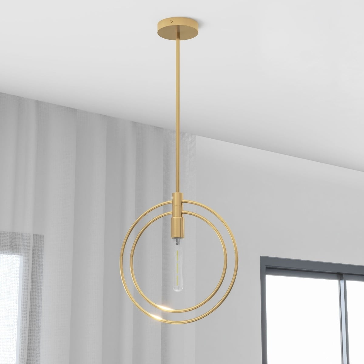 Nyla 15" Brass LED Single Light Pendant
