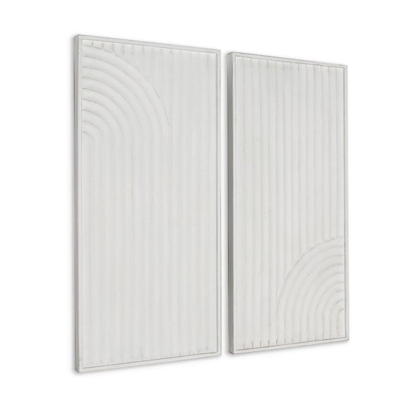 Gild Design House Saanvi Metal Wall Decor, White, Set of 2