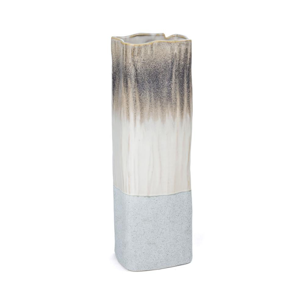 Saunton Tri-Color Ombre 16" Ceramic Table Vase