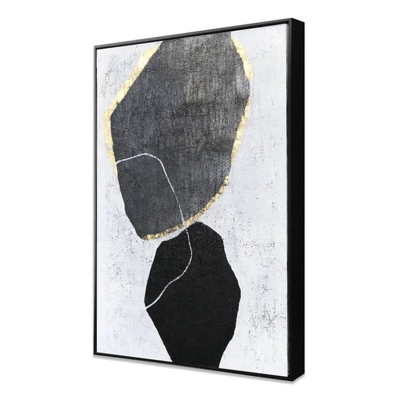 Gild Design House Stoney Silhouettes I Hand Painted Black Framed Canvas