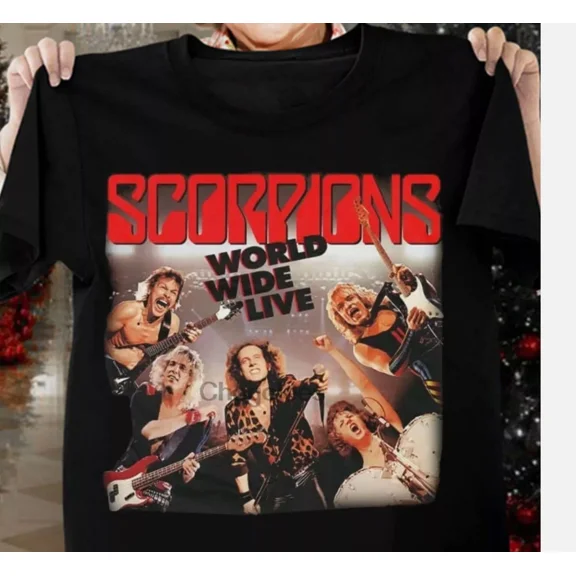 Gild Leaf Scorpions Band World Wide Live Black T Shirt, Size S-5XL T-Shirt, Graphic Tee, Casual Wear
