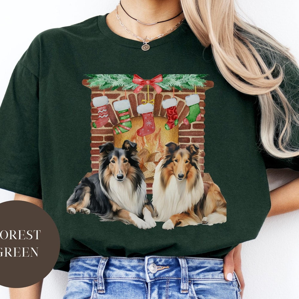 Inkopious Rough Collie Profile Triblend T-Shirt - Super Soft, Hand Drawn Design, V-Neck Tri-Blend Fabric