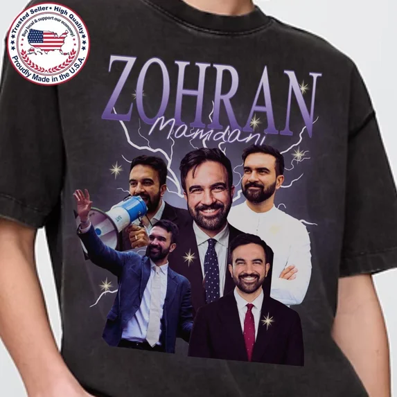 Gild Leaf Zohran Mamdani Ny Mayor Retro Vintage 90'S T-Shirt, Size S-5XL T-Shirt, Graphic Tee, Casual Wear