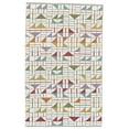 thumbnail image 1 of Gilda Handmade Geometric Wool Rug, Turquoise Blue/Red, 5ft x 8ft Area Rug, 1 of 4