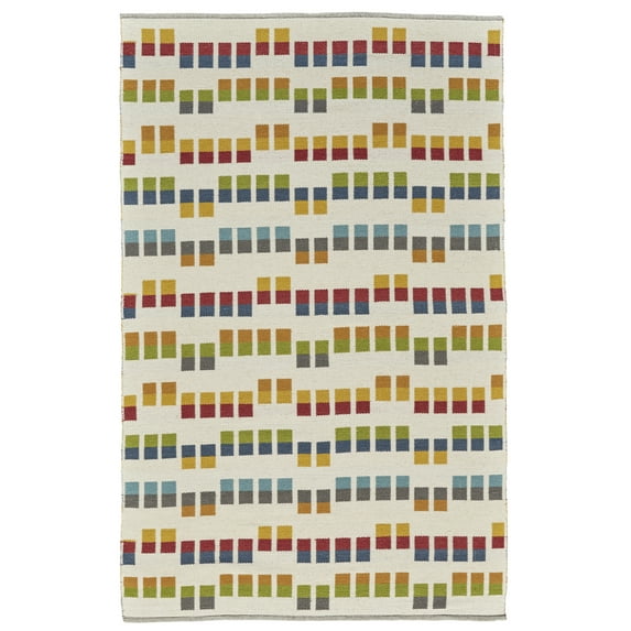Gilda Handmade Linear Wool Rug, Marigold/Moss Green, 8ft x 10ft Area Rug