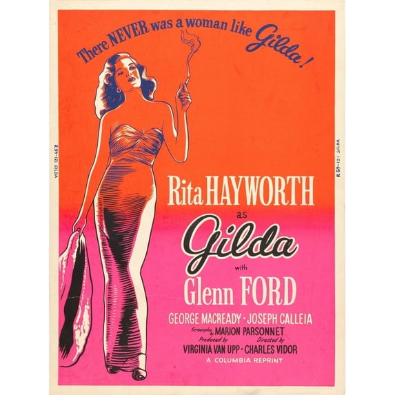 Gilda Rita Hayworth On Us Poster Art 1946 Movie Poster Masterprint (24 x 36)