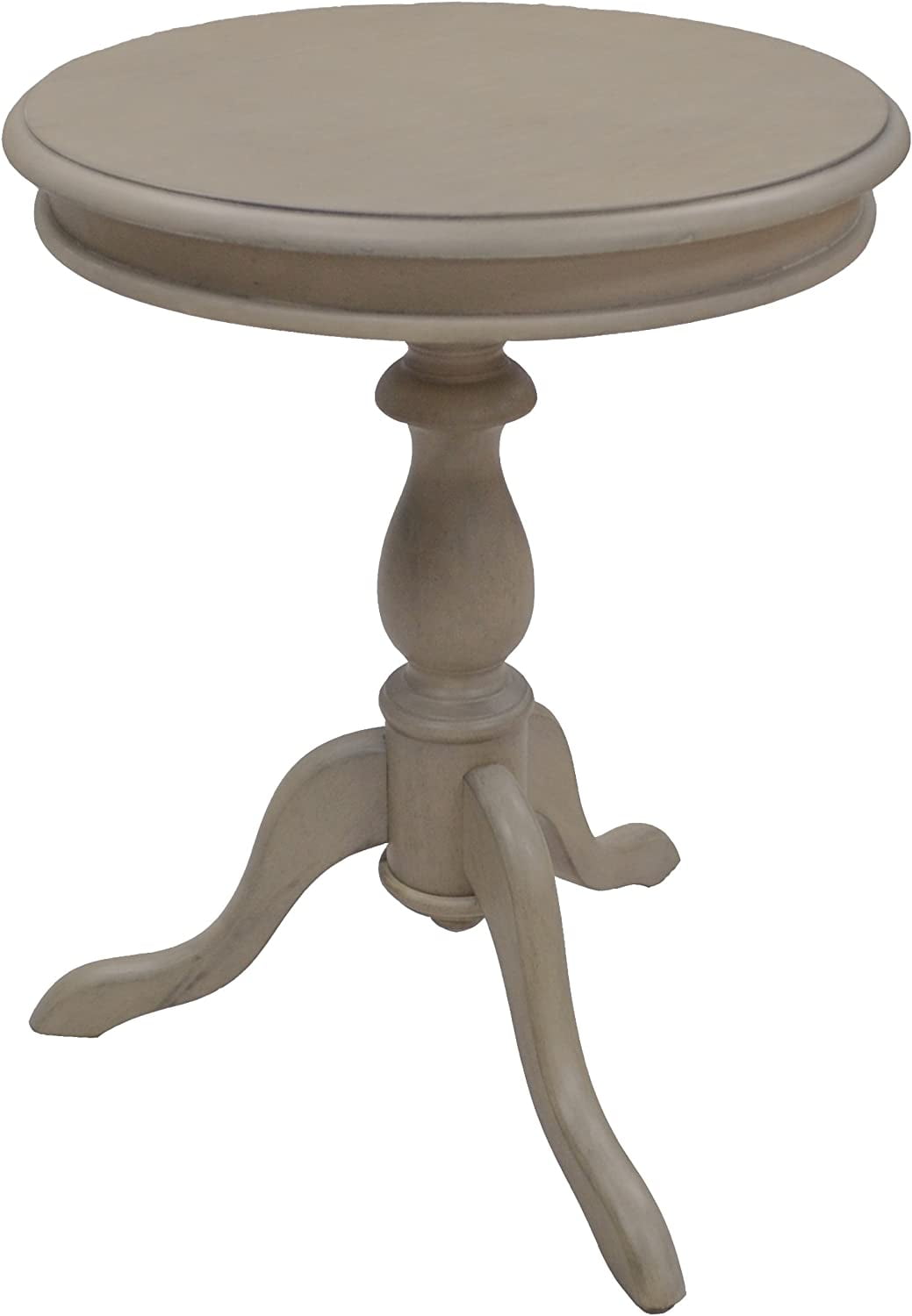 Weathered Gray Round Wood Accent Table