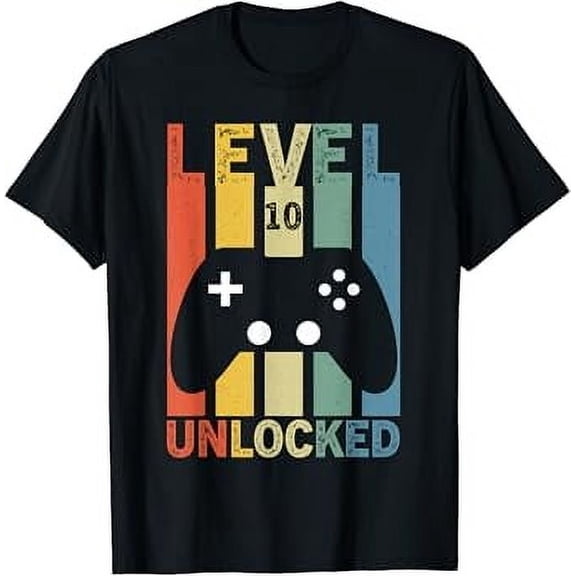 Gildan 10Th Birthday Level 10 Unlocked Funny Video Gamer Hot Trending T-Shirt Unisex S To 5Xl