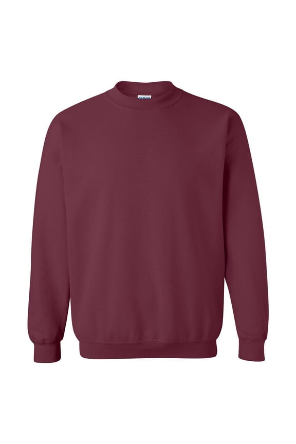 1800 Lg Slv Heavy Blend Crew Neck Men's Pullover Sweatshirt Maroon XL