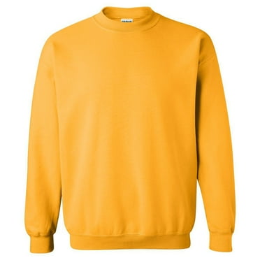 Gildan 1800 Long Sleeve Heavy Blend Crew Neck Men's Pullover Sweatshirt Gold L