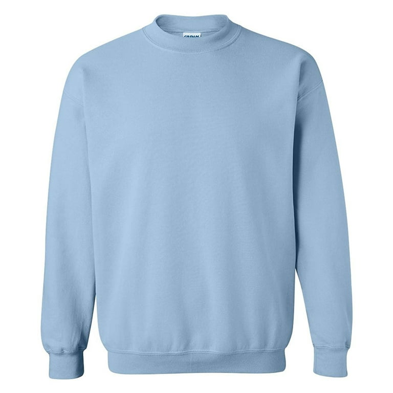 Gildan 1800 Long Sleeve Heavy Blend Crew Neck Men's Sweatshirt Light Blue M  