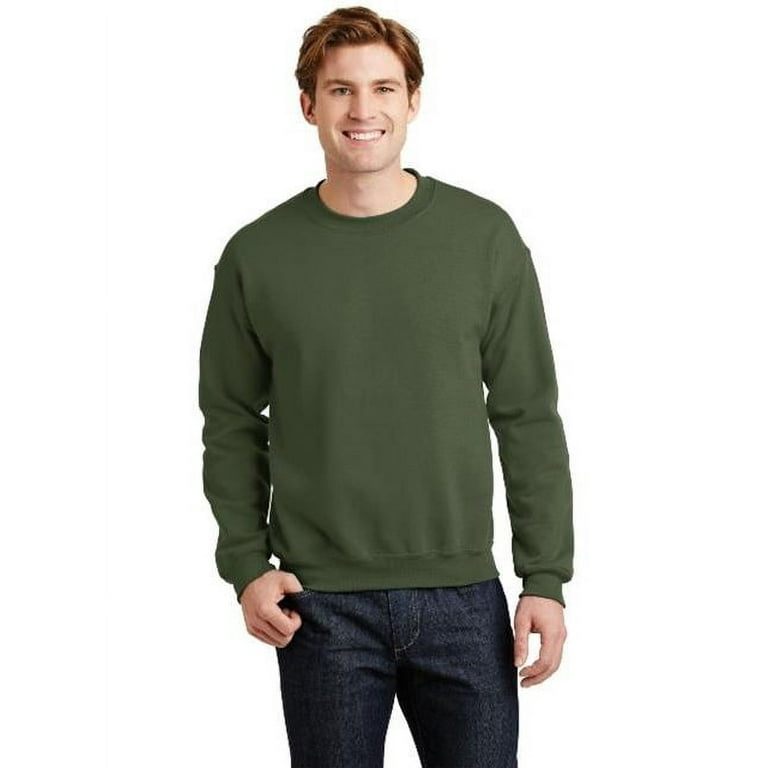 Gildan 18000 Heavy Blend Crewneck Sweatshirt Jacket Military Green Small Walmart