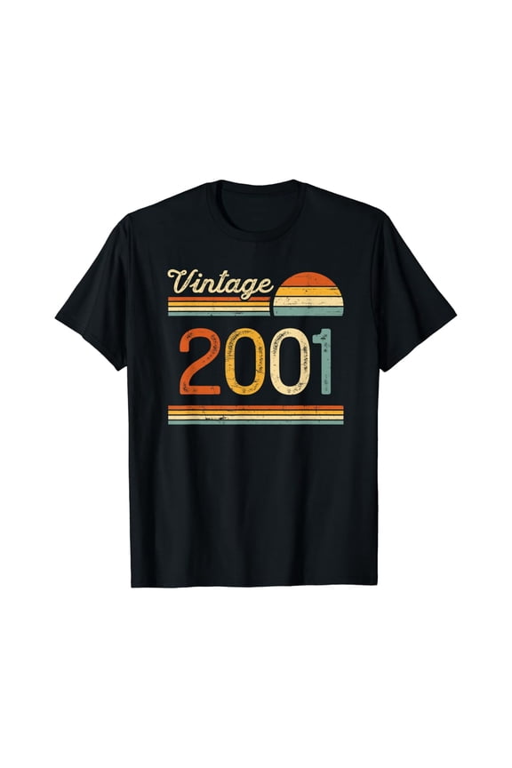 19Th Birthday Gift Vintage Birthday Gifts 2001 Retro 19 Years Old Hot Trending T-Shirt Unisex S To 5Xl